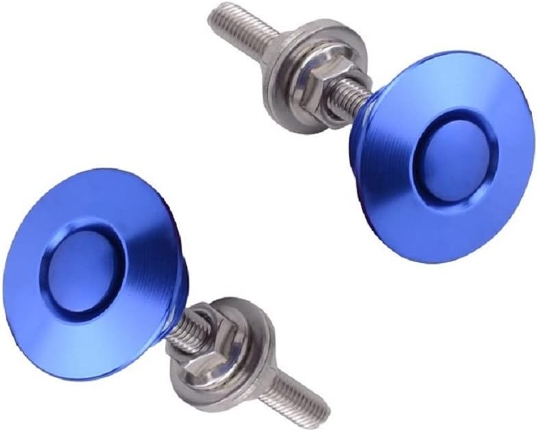 ANJOSHI 2Pack Quick Release Latch Lock Clip Push Button Bonnet Kit 1.25in/32mm Diameter Universal Aluminum Alloy Quick Latch Lock for Auto Car Bumper License Plate Hood or Various DIY(2Pack-Blue) - Image 1